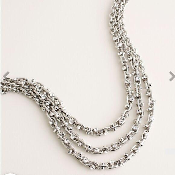 Chico’s Silvertone Chain-Detail Multi Strand Necklace - Picture 2 of 12